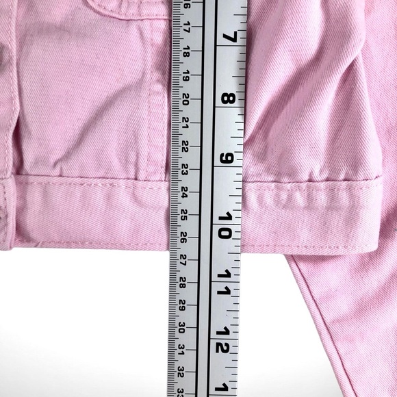 Young Hearts Cropped Pink Denim Jacket Flowers Butterflies Girls Size 6X! - Picture 4 of 6